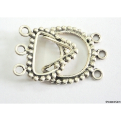 C0005-Clasp,toggle,oxidized,sterling silver,15 mm wide Big Hook to Hold 3 Strings